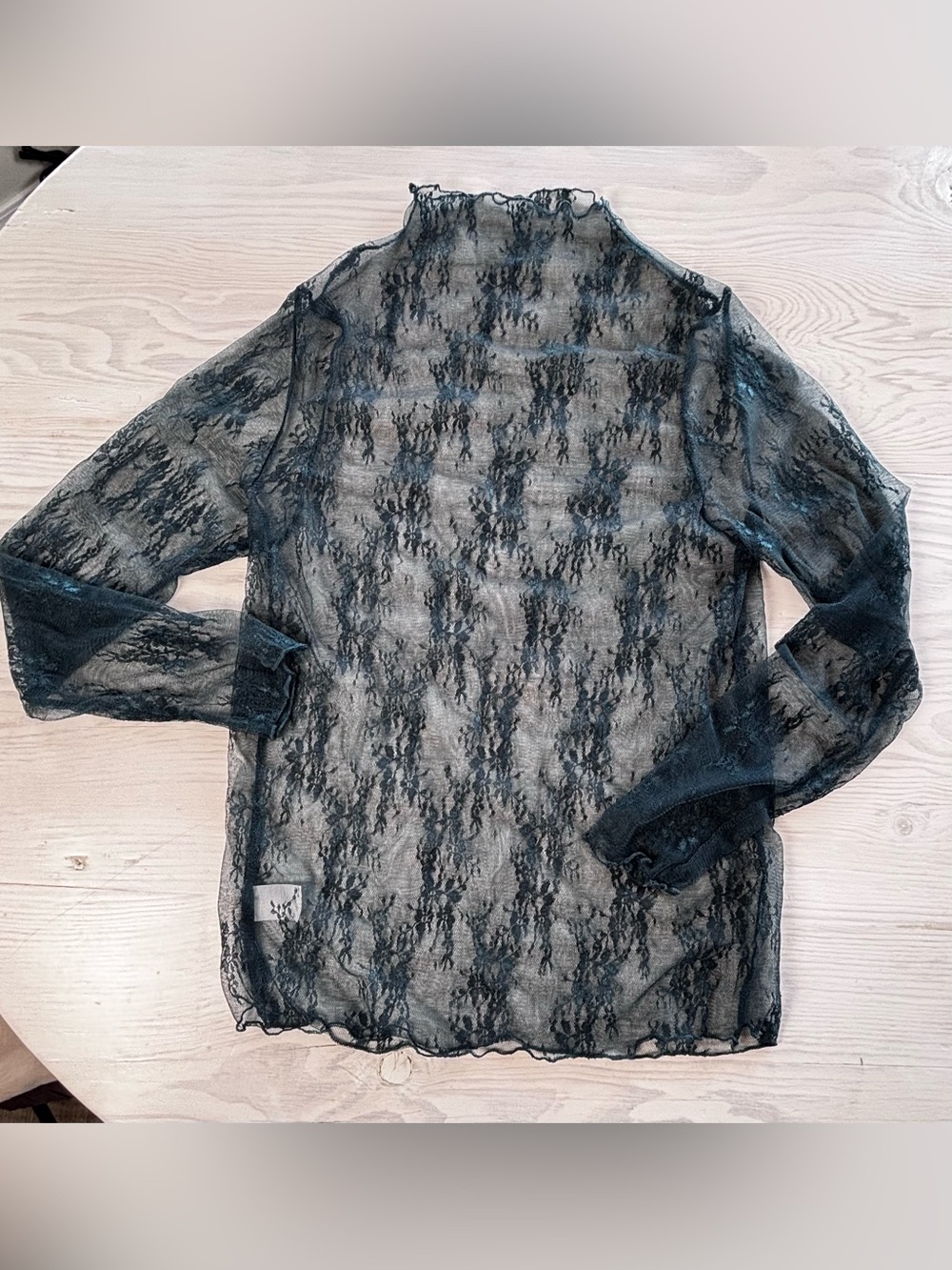 Lace Long-Sleeve Top Size Medium